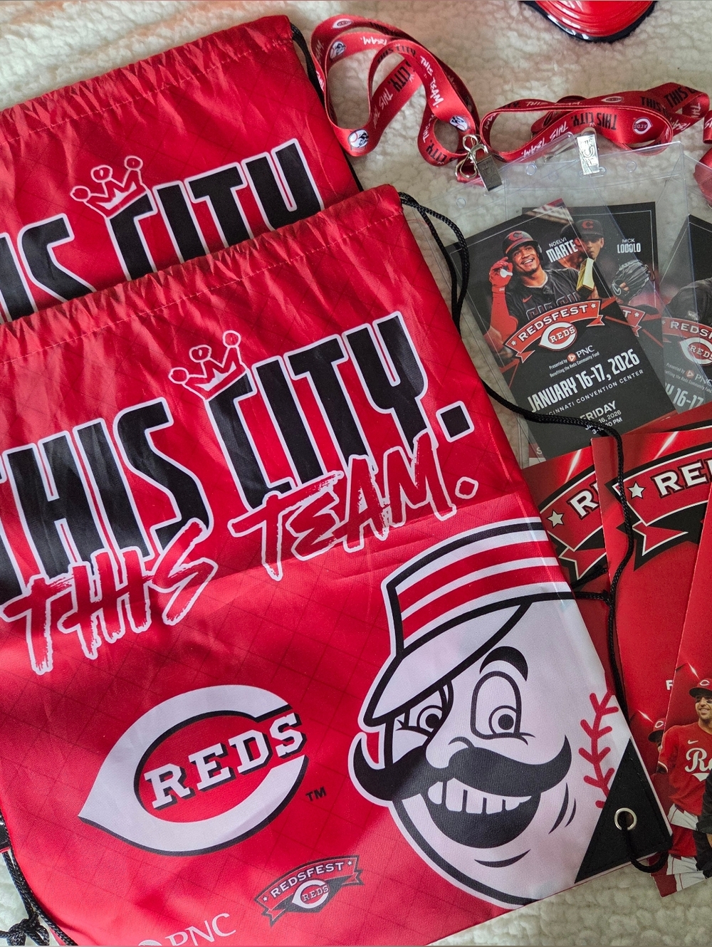 Cincinnat Reds REDSFEST Drawstring Bags And Merch